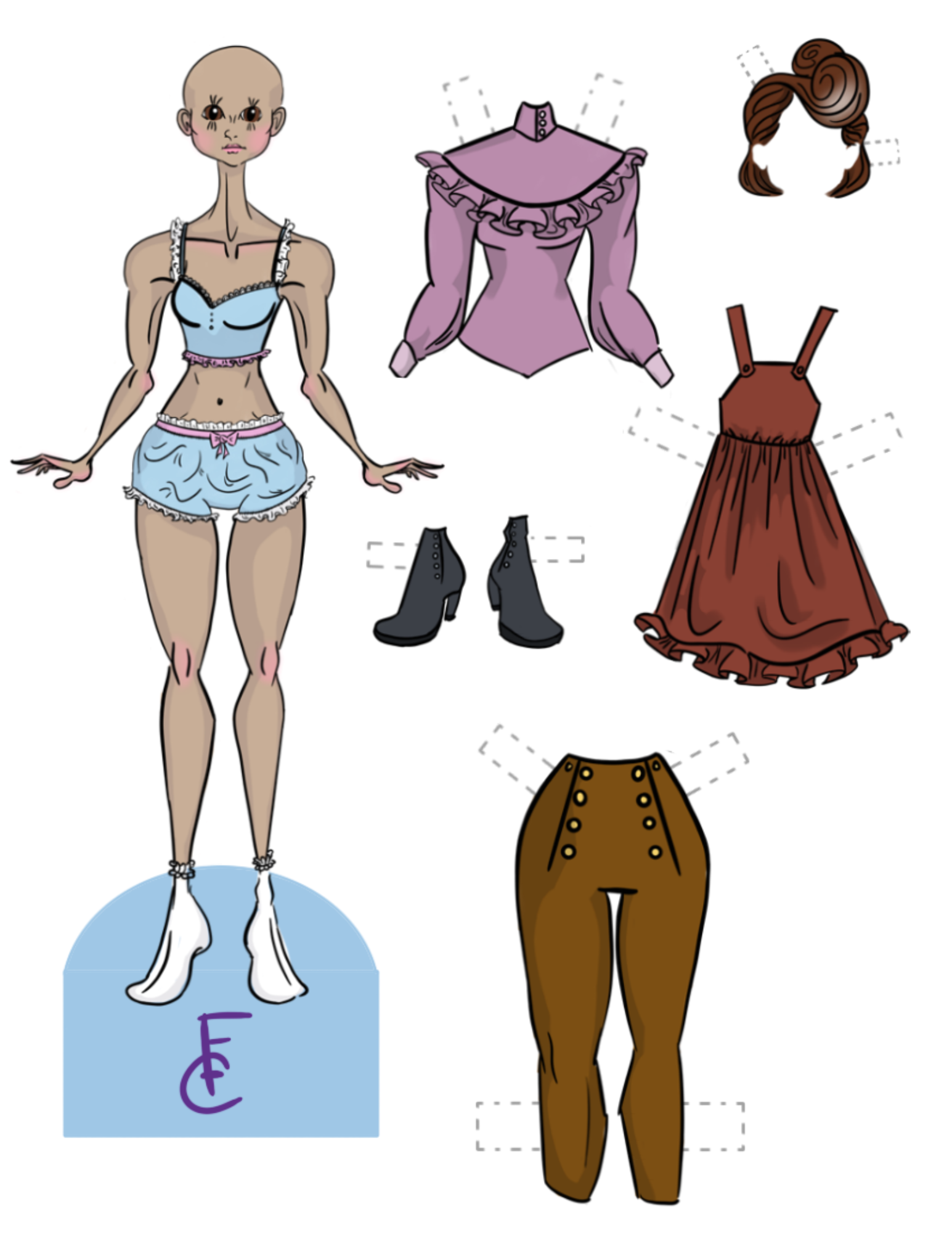 Paper Doll Sheet #1 - Frozen Charlotte